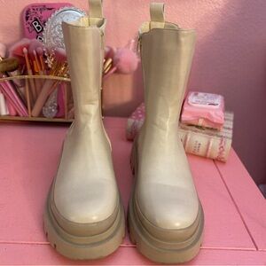 Cream Boots Size 6